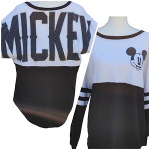 Disney Mickey Mouse Spirit Jersey Black White XL Juniors